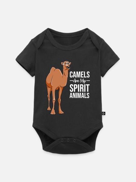 Kamel Kamele Tierliebe Liebhaber Geschenk - Baby Premium Kurzarmbody - Schwarz