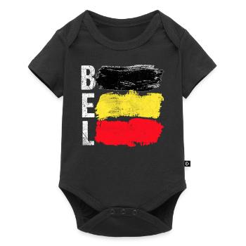 Belgien - Baby Premium Kurzarmbody - Schwarz - Vorne
