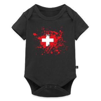 Switzerland Flag Ink - Baby Premium short-sleeve bodysuit - black - Front
