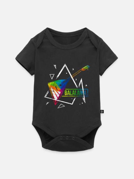 Klangvolle Balalaika Volksmusik - Baby Premium Kurzarmbody - Schwarz