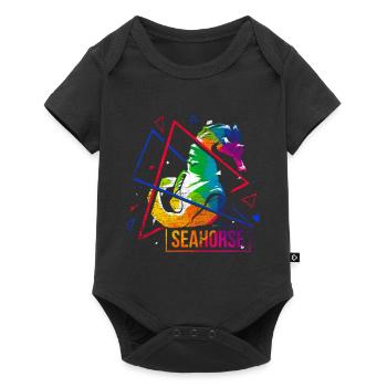 Seahorse polygon gift - Baby Premium short-sleeve bodysuit - black - Front