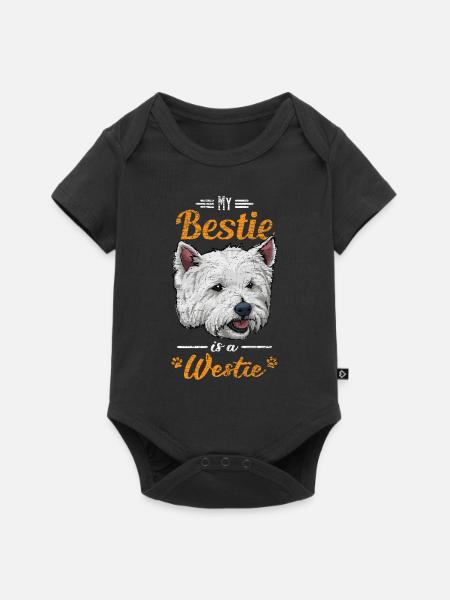 West Highland White Terrier - Baby Premium Kurzarmbody - Schwarz
