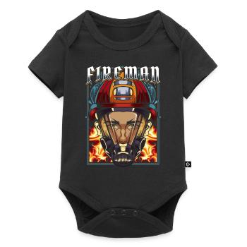 Feuerwehrmann - Baby Premium Kurzarmbody - Schwarz - Vorne