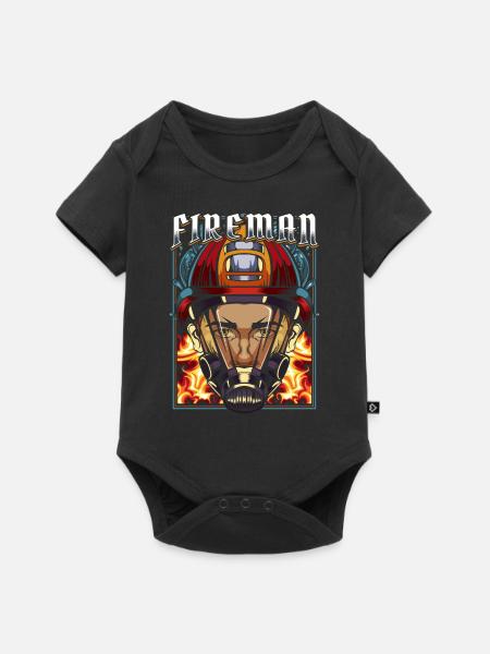 Feuerwehrmann - Baby Premium Kurzarmbody - Schwarz