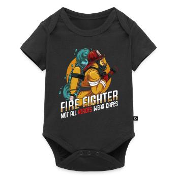 Feuerwehrmann - Baby Premium Kurzarmbody - Schwarz - Vorne