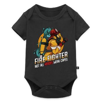 Firefighter superhero statement sayings gift idea - Baby Premium short-sleeve bodysuit - black - Front