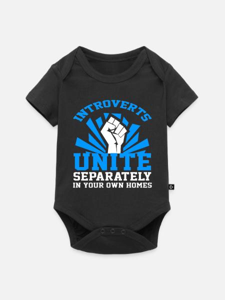 introverts - introvertiert - Shirt - Baby Premium Kurzarmbody - Schwarz