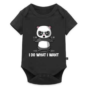 Pandas Panda - Doigt du Milieu - - Body à manches courtes Premium Bébé - noir - Devant