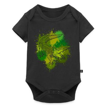 Krokodil Aligator Raubtier Reptilien Geschenk - Baby Premium Kurzarmbody - Schwarz - Vorne