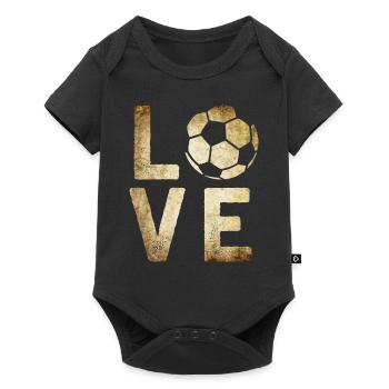 Fußball - Baby Premium Kurzarmbody - Schwarz - Vorne