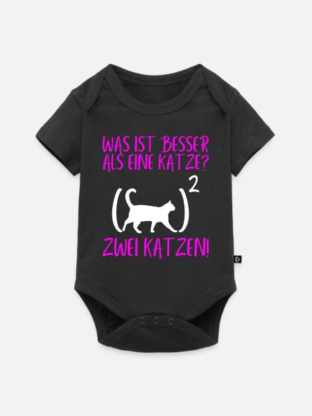 Zwei Katzen - Baby Premium Kurzarmbody - Schwarz