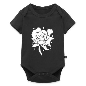 Fleur blanche - Body à manches courtes Premium Bébé - noir - Devant