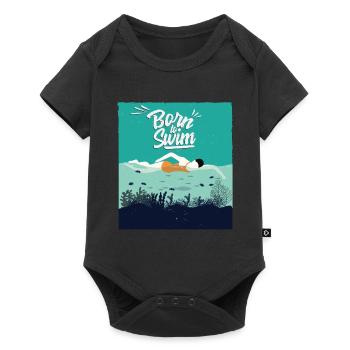 Born to swim gift idea birthday - Baby Premium short-sleeve bodysuit - black - Front