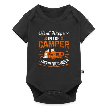 Cadeau aventure camping caravane - Body à manches courtes Premium Bébé - noir - Devant