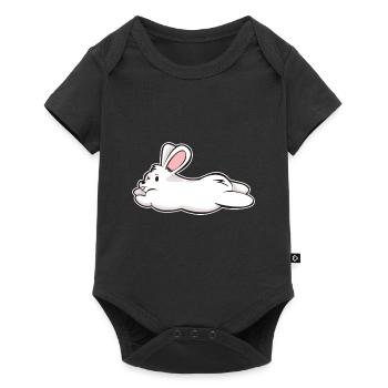 Cadeau BD de lapin lapin lapin blanc - Body à manches courtes Premium Bébé - noir - Devant