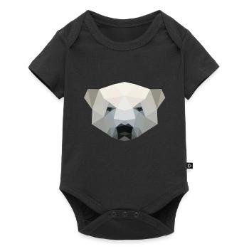 Polar bear, polar bear head polygon geometric - Baby Premium short-sleeve bodysuit - black - Front