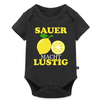 Zitrone sauer macht lustig - Geschenk - Baby Premium Kurzarmbody - Schwarz - Vorne