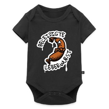 Beleidigte Leberwurst Essen Food Metzger TShirt - Baby Premium Kurzarmbody - Schwarz - Vorne