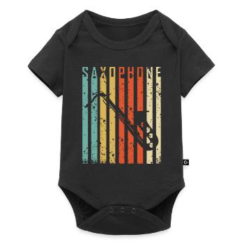 Vintage Saxophone - Saxophonist Music Jazz Gift - Baby Premium short-sleeve bodysuit - black - Front