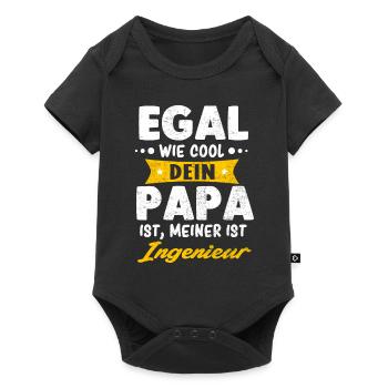 Papa ingénieur drôle en disant idée cadeau - Body à manches courtes Premium Bébé - noir - Devant