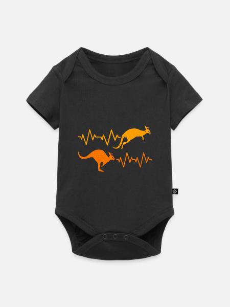 Känguru - Baby Premium Kurzarmbody - Schwarz