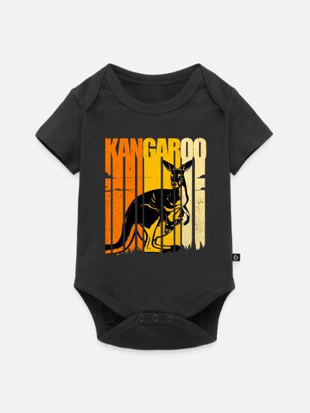 Känguru - Baby Premium Kurzarmbody - Schwarz