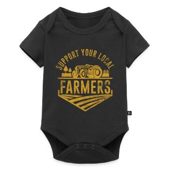 Bauer Bauernhof - Baby Premium Kurzarmbody - Schwarz - Vorne