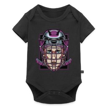 Hockey Ice Hockey Ice Hockey Mask Ice Sports - Baby Premium short-sleeve bodysuit - black - Front
