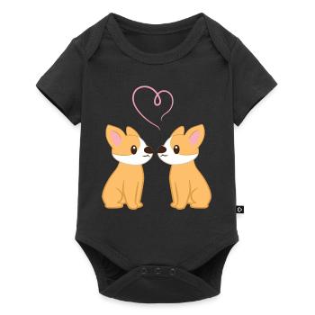 Corgi - T-shirt Corgi - Dog Love - Cœur - Body à manches courtes Premium Bébé - noir - Devant