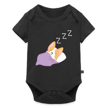 Corgi - T-shirt Corgi - Sommeil - Morning Muffle - Body à manches courtes Premium Bébé - noir - Devant