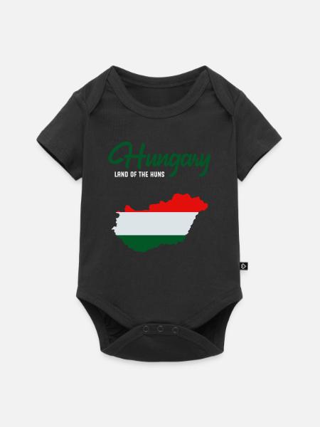 Ungarn - Baby Premium Kurzarmbody - Schwarz