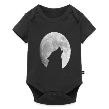 Wild Wolf Howling At The Full Moon - Baby Premium short-sleeve bodysuit - black - Front