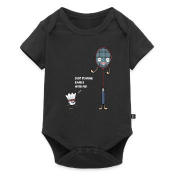 Badminton Schäger vs Ball Stop playing Games! - Baby Premium short-sleeve bodysuit - black - Front