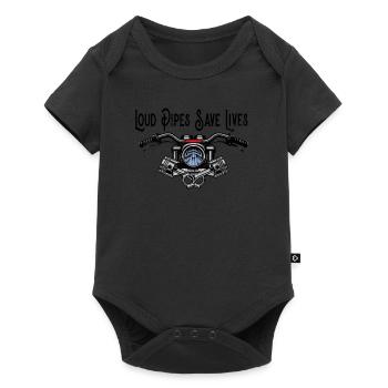 Motorcyclist Biker Loud Pipes Save Lives - Baby Premium short-sleeve bodysuit - black - Front