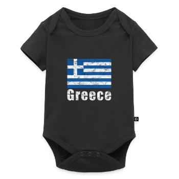 Drapeau de la grèce - Body à manches courtes Premium Bébé - noir - Devant