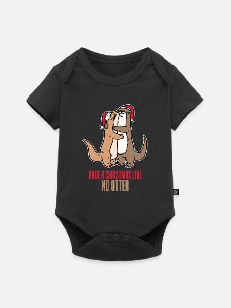 Weihnachten Otter - Baby Premium Kurzarmbody - Schwarz
