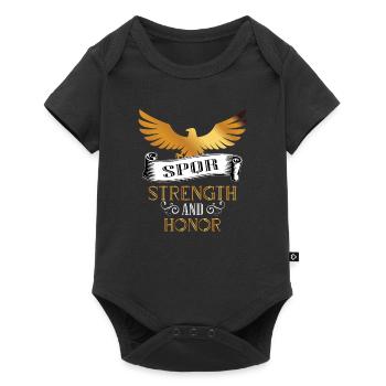 HONNEUR ET FORCE FORCE ET HONNEUR DE LA LÉGION ROMAINE - Body à manches courtes Premium Bébé - noir - Devant