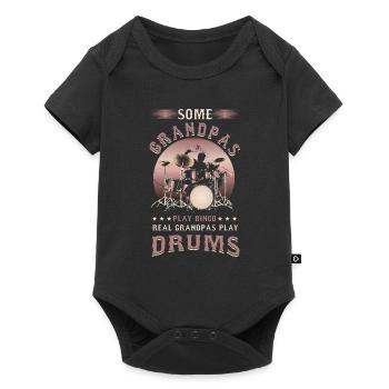 Schlagzeuger Musikliebhaber Schlagzeuger Real - Baby Premium Kurzarmbody - Schwarz - Vorne
