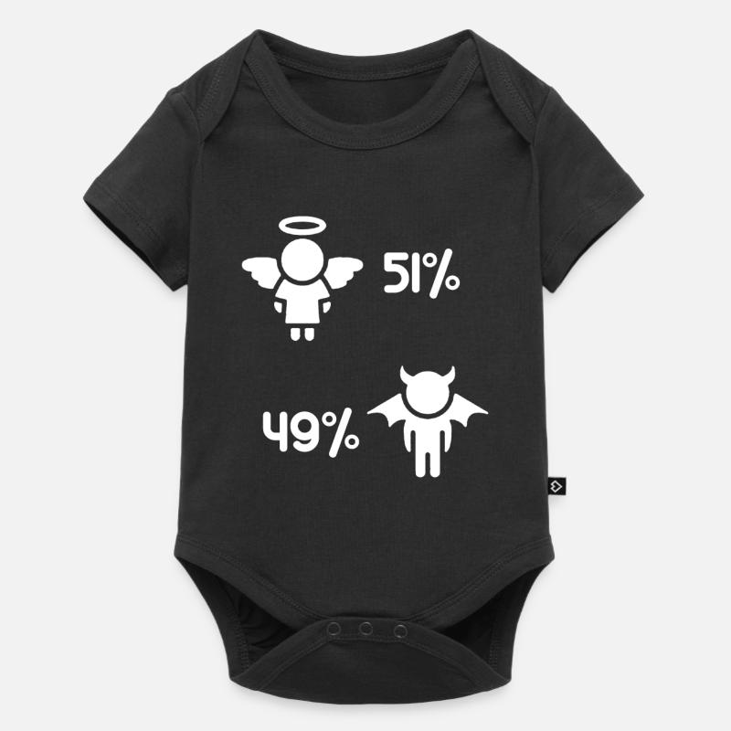 Anges et démons - énonciation drôle - Body à manches courtes Premium Bébé - noir