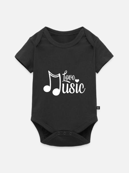 Love Music - Baby Premium Kurzarmbody - Schwarz