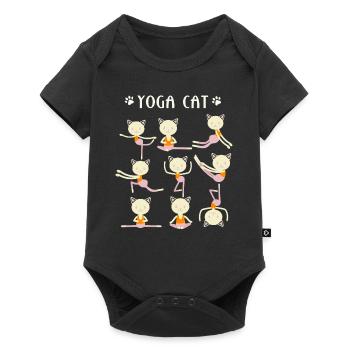 Yoga et chats - Body à manches courtes Premium Bébé - noir - Devant