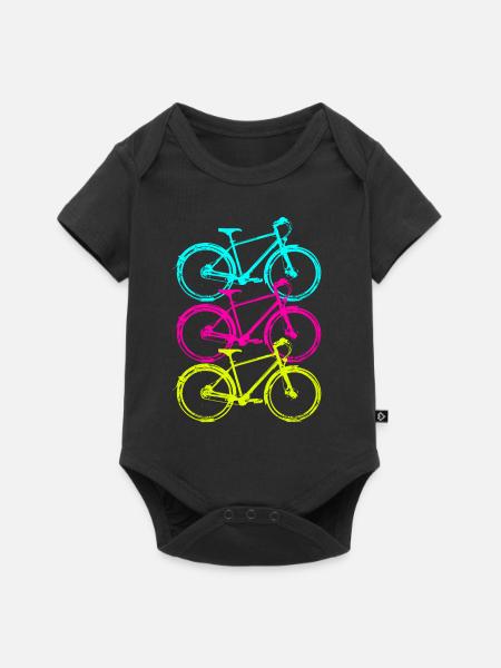 Fiets - Premium babyrompertje met korte mouwen  - zwart