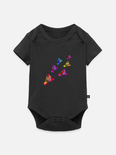 Volants Sports Badminton Colorés Servent - Body à manches courtes Premium Bébé - noir