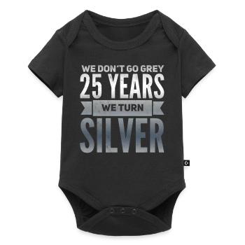 Mariage en argent Mariage en argent Cadeau de 25 ans - Body à manches courtes Premium Bébé - noir - Devant