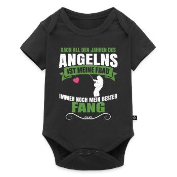 Angler femme mari cadeau dire poisson - Body à manches courtes Premium Bébé - noir - Devant
