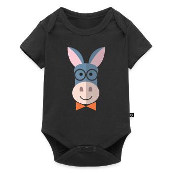 Âne âne animaux - Body à manches courtes Premium Bébé - noir - Devant