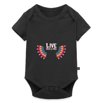 Vivre sauvage et libre - Body à manches courtes Premium Bébé - noir - Devant