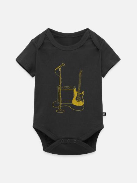 Gitarre Konzert - Baby Premium Kurzarmbody - Schwarz