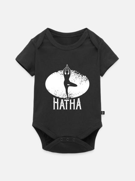 Hatha Yoga - Baby Premium Kurzarmbody - Schwarz