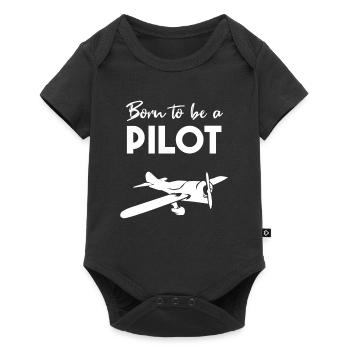 Voyage en avion pilote - Body à manches courtes Premium Bébé - noir - Devant